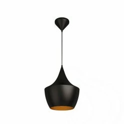 Promo 😉 Homemania Lampe de suspension Metal Black - Noir, or - 25 x 25 x 138 cm ⭐