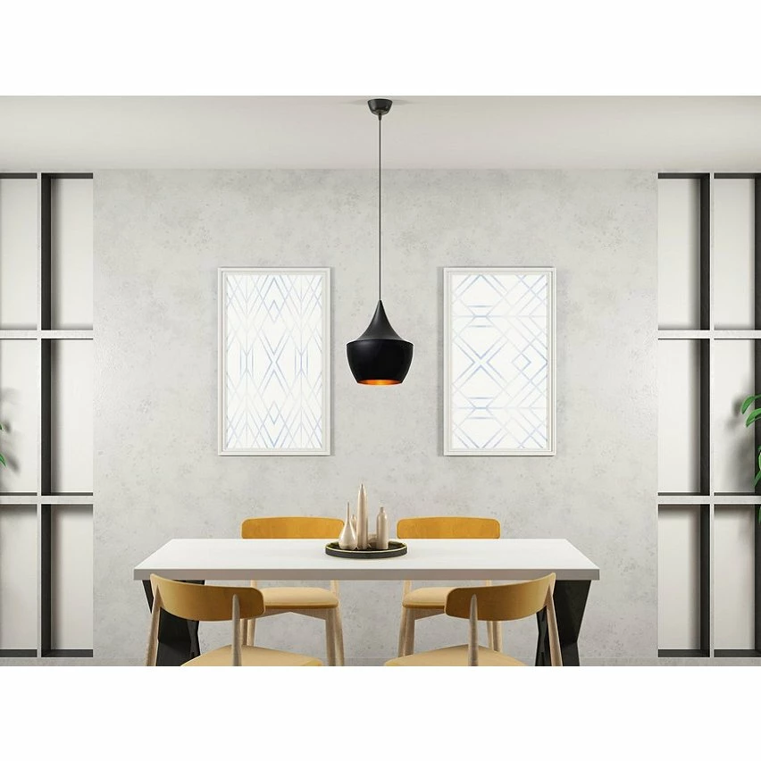 Promo đ Homemania Lampe de suspension Metal Black - Noir, or - 25 x 25 x 138 cm â â Image 3