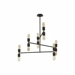 Sortie 🔔 Homemania Lampe de suspension zig-zag - Noir, or - 78 x 78 x 71 cm 😍