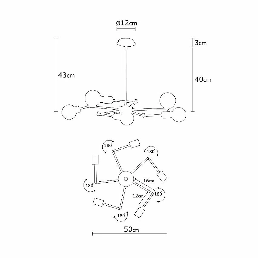 Meilleure affaire đ Homemania Lustre Labirint - Noir - 50 x 50 x 43 cm đ â Image 4
