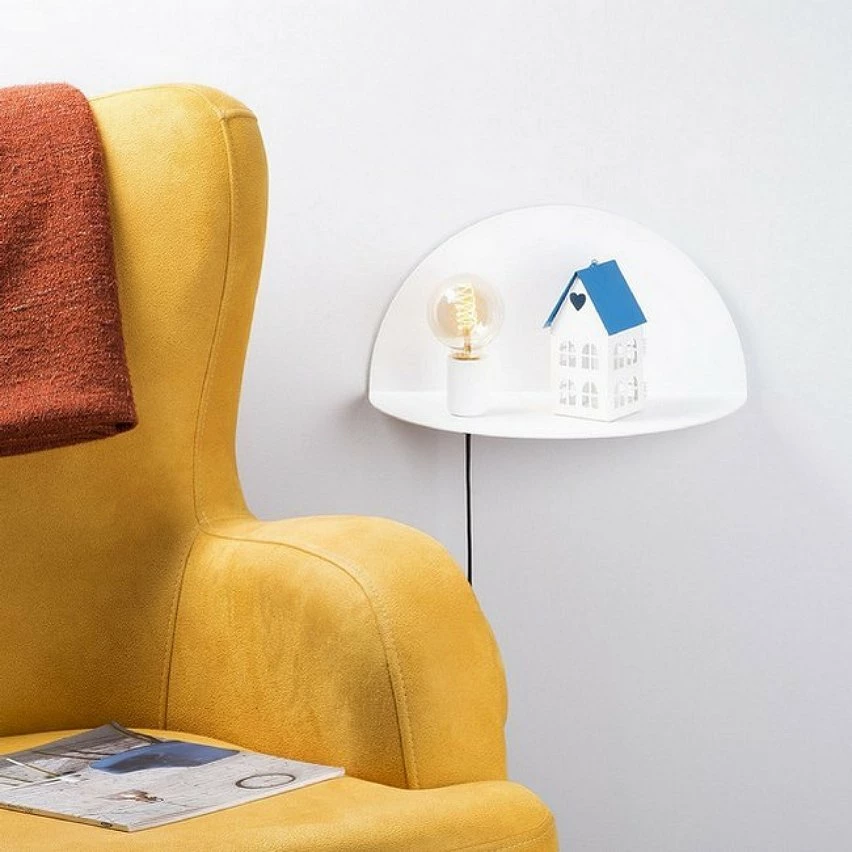 Nouveau đ HOMEMANIA Lampe Murale Shelfie - Blanc - 40 x 20 x 20 cm đ â Image 3