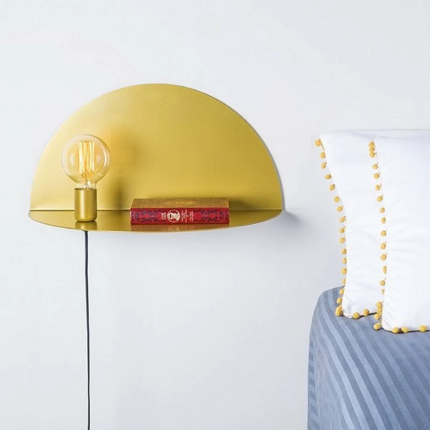 Meilleure vente ❤️ HOMEMANIA Lampe Murale Shelfie - Or - 50 x 25 x 25 cm ⭐ – Image 4