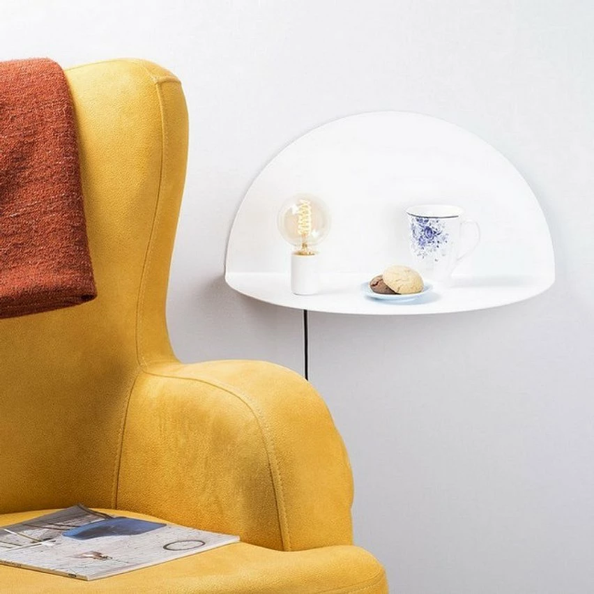 Remise 🎁 HOMEMANIA Lampe Murale Shelfie - Blanc - 50 x 25 x 25 cm ✨ – Image 3