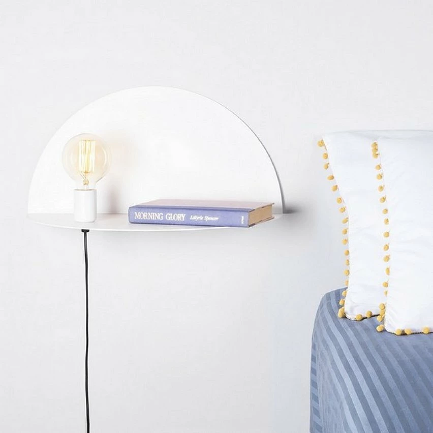 Remise 🎁 HOMEMANIA Lampe Murale Shelfie - Blanc - 50 x 25 x 25 cm ✨ – Image 4