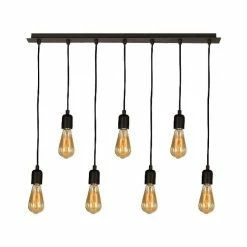 Sortie 🔥 HOMEMANIA Lampe à Suspension Fallby - Noir - 80 x 10 x 93 cm ✨