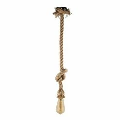 Budget đŻ HOMEMANIA Lampe Ă Suspension Jute Rope - Noir, Ă©cru - 8 x 8 x 100 cm â