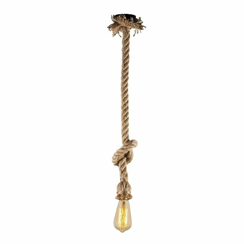 Budget 💯 HOMEMANIA Lampe à Suspension Jute Rope - Noir, écru - 8 x 8 x 100 cm ⭐ – Image 2
