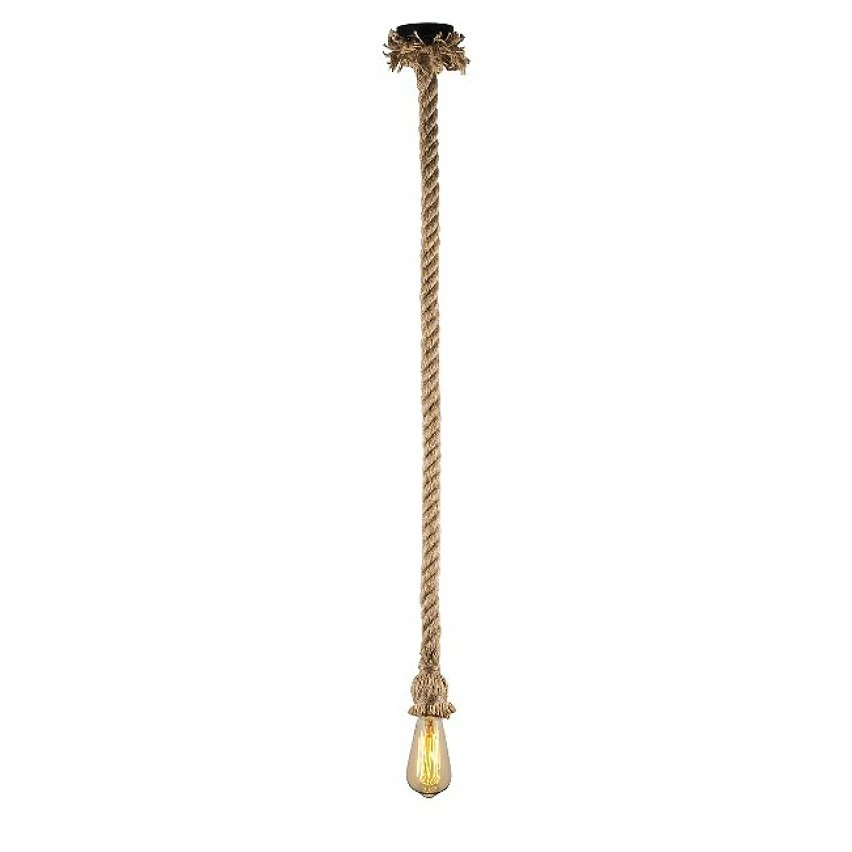 Budget 💯 HOMEMANIA Lampe à Suspension Jute Rope - Noir, écru - 8 x 8 x 100 cm ⭐ – Image 4