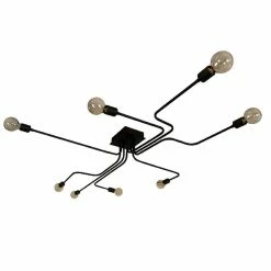 Remise 😀 HOMEMANIA Lampe de Plafond Spider - Noir - 180 x 120 x 15 cm 🛒