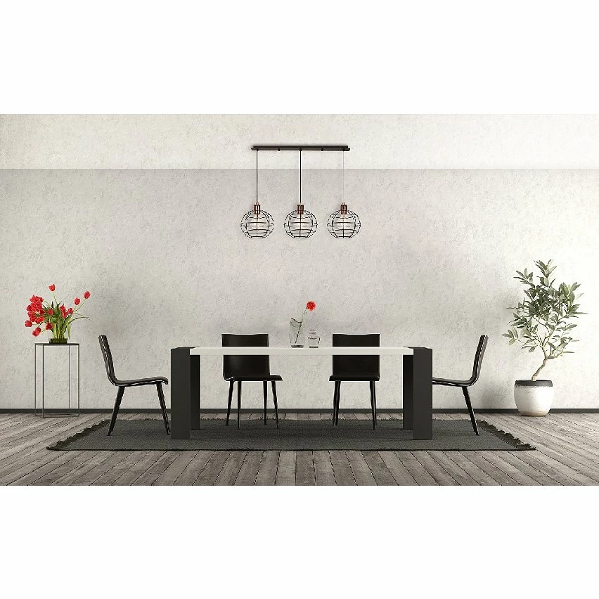Sortie đ HOMEMANIA Lampe Ă Suspension Wires - Cuivre, noir - 90 x 20 x 113 cm â€ïž â Image 3