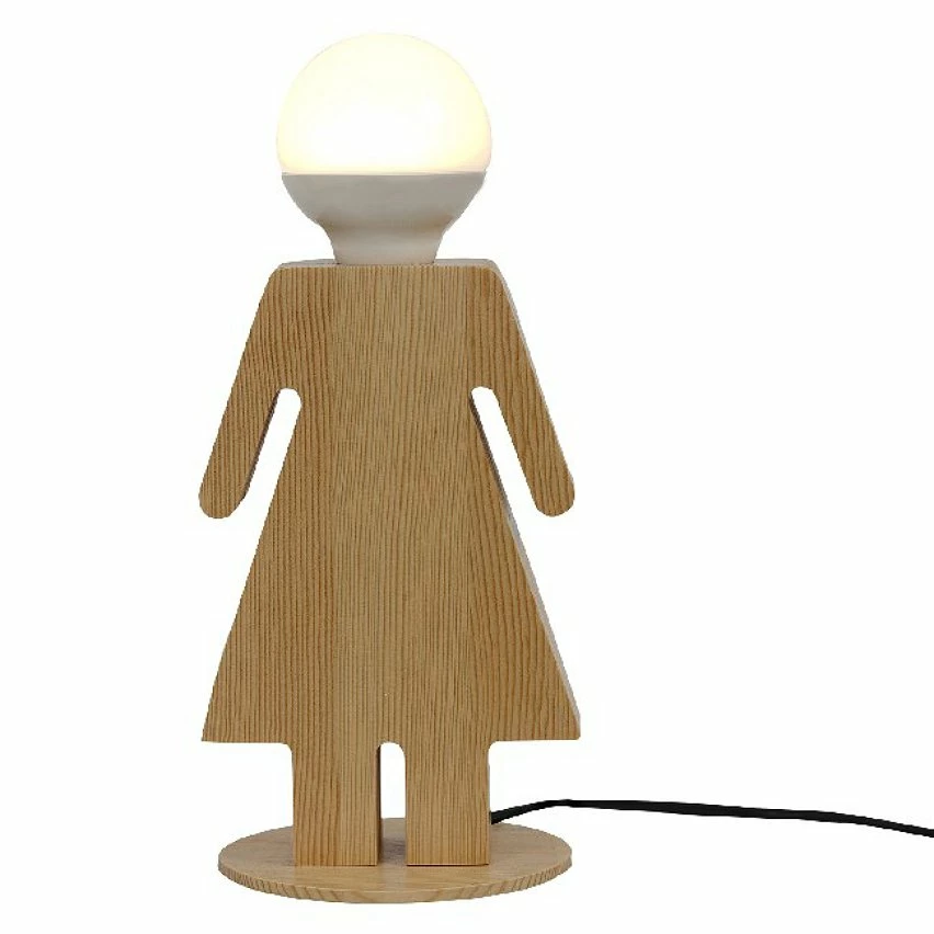 Acheter đŻ HOMEMANIA Lampe de Bureau Lui&Lei - ChĂȘne - 15 x 15 x 25 cm đ â Image 2