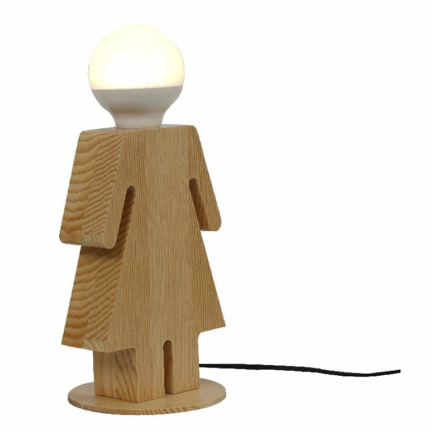 Acheter đŻ HOMEMANIA Lampe de Bureau Lui&Lei - ChĂȘne - 15 x 15 x 25 cm đ â Image 4