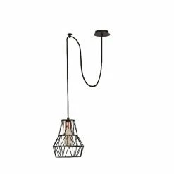 Sortie 🧨 HOMEMANIA Lampe à Suspension Wire-Fall - Cuivre, Noir - 100 x 20 x 113 cm 👏