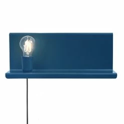 Bon marché ✔️ HOMEMANIA Lampe Murale Shelfie2 - Bleu Foncé - 40 x 14 x 17 cm 🛒