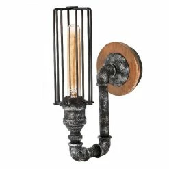 Meilleure affaire ⌛ HOMEMANIA Lampe Murale Douby II - Noir, Argent - 12 x 21 x 32 cm ✨