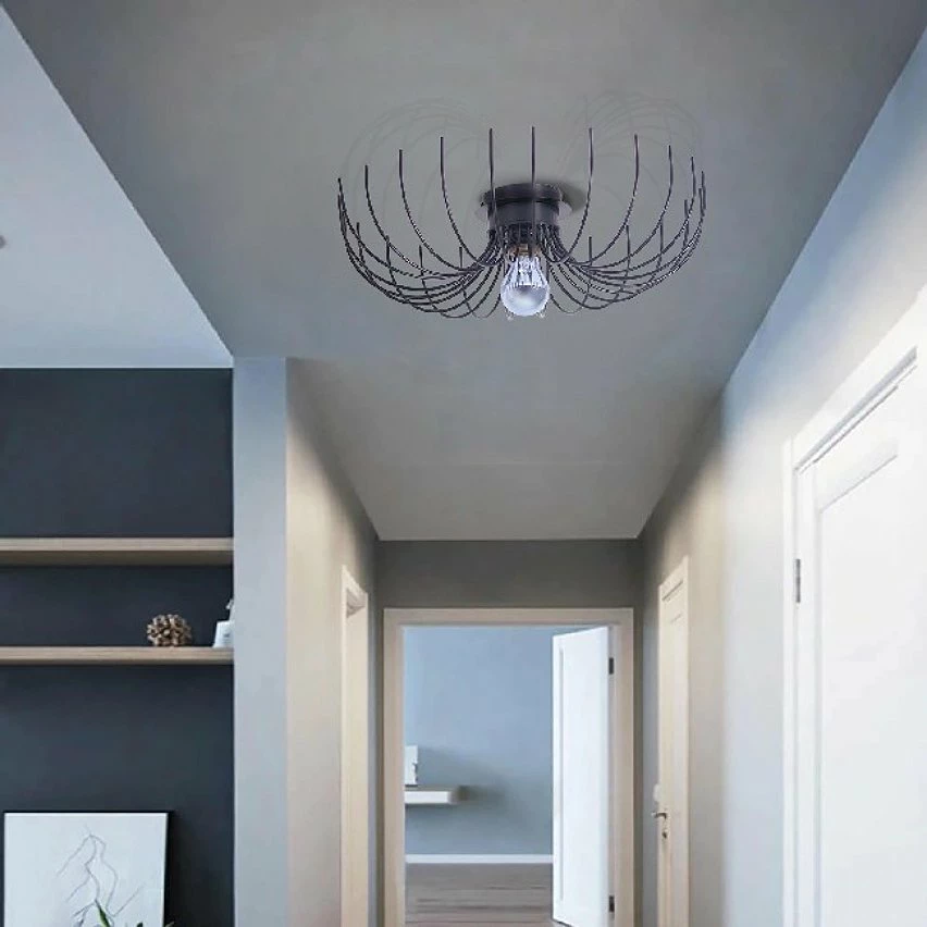 Remise ❤️ HOMEMANIA Lampe de Plafond Lion - Noir - 46 x 46 x 13 cm 🤩 – Image 2