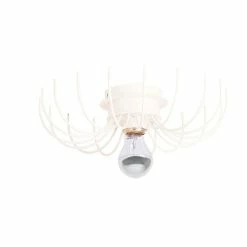 Acheter đ HOMEMANIA Lampe de Plafond Lion - Blanc - 32 x 32 x 9 cm đ