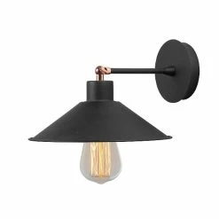 Promo ⭐ HOMEMANIA Lampe Murale Hat2 - Noir - 24 x 25 x 20 cm 🌟