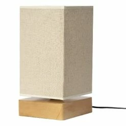 Tout neuf 😍 HOMEMANIA Lampe de Bureau Well - Chêne, Beige - 14 x 14 x 27 cm 🔔