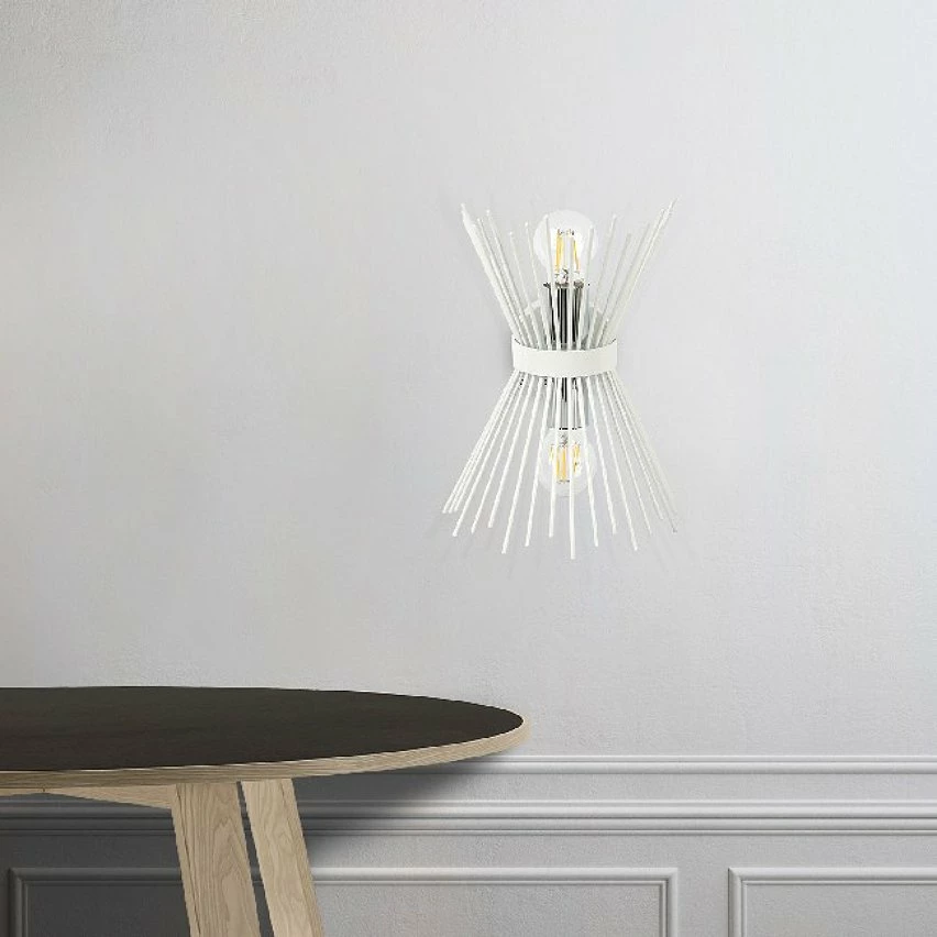 Coupon đ„ HOMEMANIA Lampe Murale Brush - Blanc, Chrome - 22 x 32 x 15 cm đ„° â Image 2