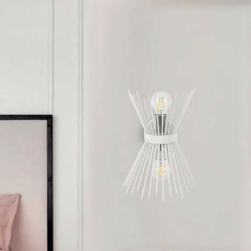 Coupon đ„ HOMEMANIA Lampe Murale Brush - Blanc, Chrome - 22 x 32 x 15 cm đ„° â Image 3