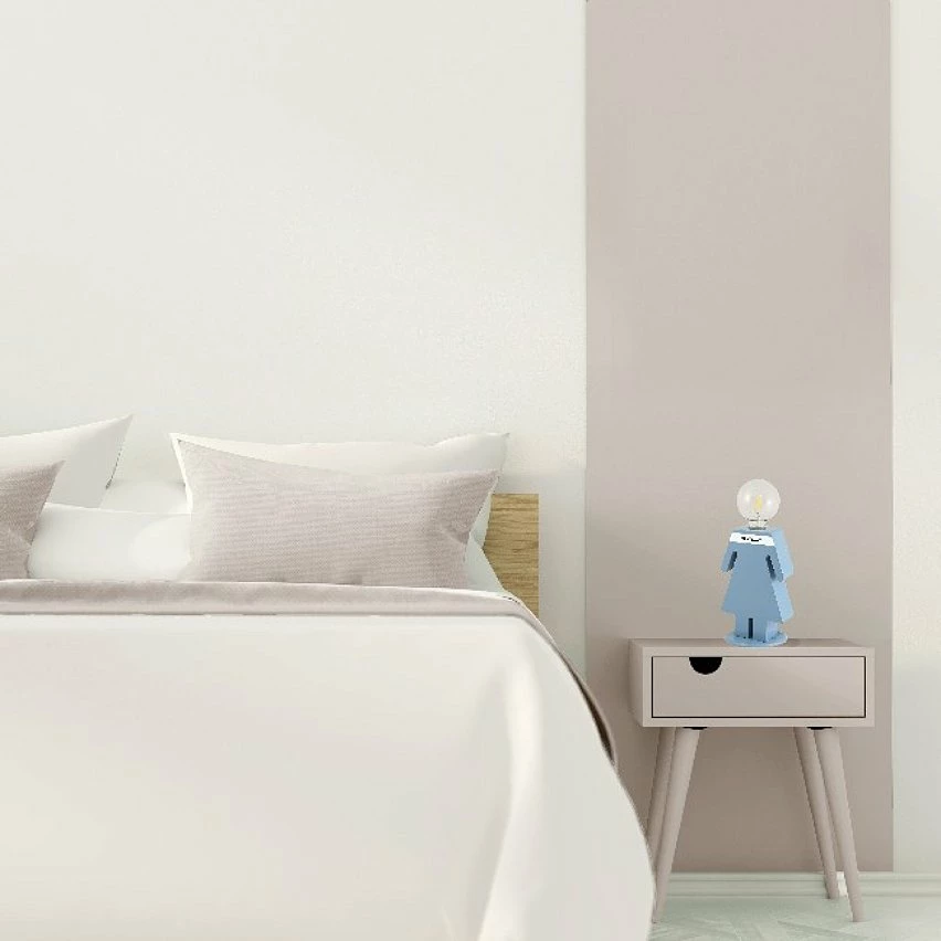 Tout neuf 🧨 HOMEMANIA Lampe de table Eva - Bleu, blanc, noir - 15 x 16 x 26 cm 😀 – Image 2