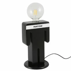 Remise 😀 HOMEMANIA Lampe de table Adam - Noir, blanc - 15 x 15 x 26 cm 🧨