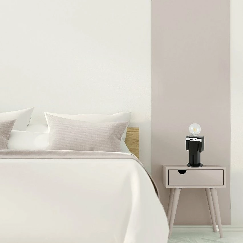 Remise 😀 HOMEMANIA Lampe de table Adam - Noir, blanc - 15 x 15 x 26 cm 🧨 – Image 2