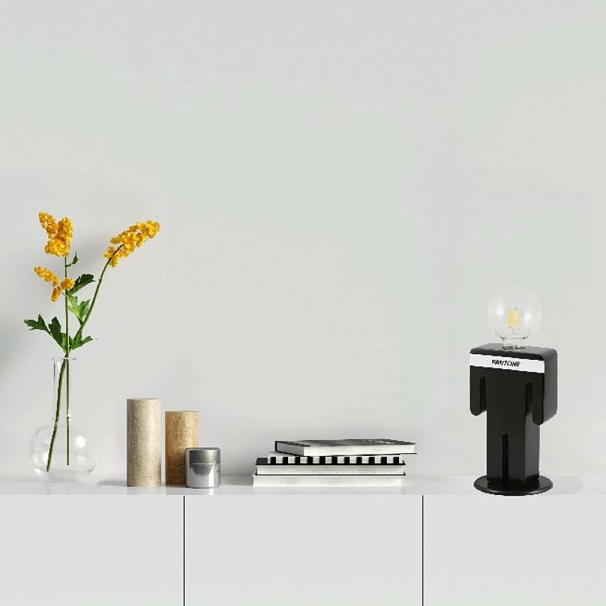 Remise 😀 HOMEMANIA Lampe de table Adam - Noir, blanc - 15 x 15 x 26 cm 🧨 – Image 4