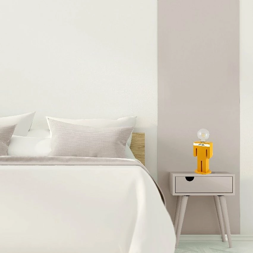 Promo ❤️ HOMEMANIA Lampe de table Adam - Orange, blanc, noir - 15 x 15 x 26 cm ⭐ – Image 2