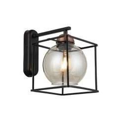 Tout neuf ⌛ HOMEMANIA Lampe Murale Arne - Noir, Cuivre - 25 x 25 x 23 cm 🔥