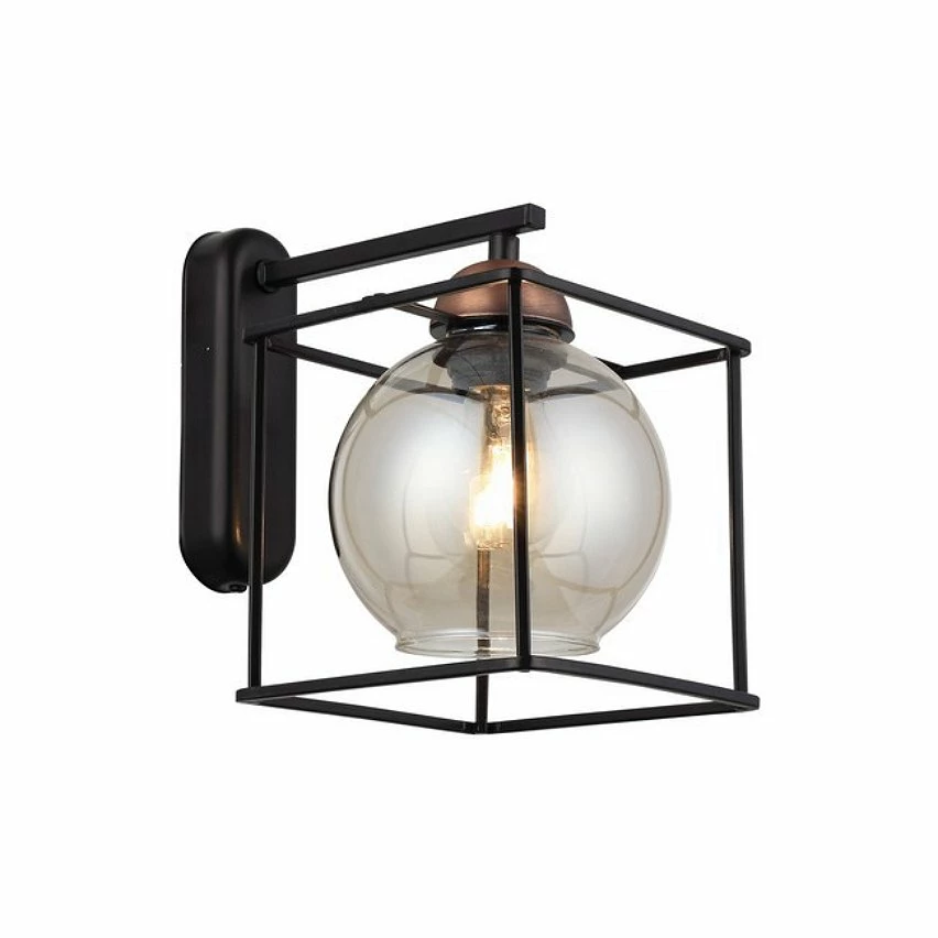 Tout neuf â HOMEMANIA Lampe Murale Arne - Noir, Cuivre - 25 x 25 x 23 cm đ„