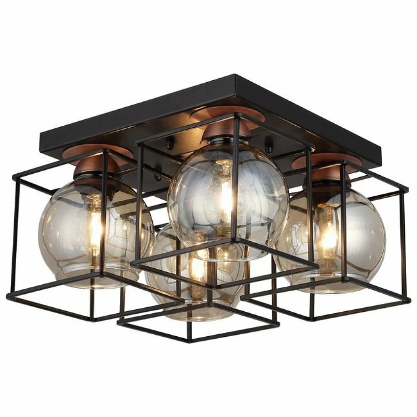 Vente flash đŻ HOMEMANIA Lampe de Plafond Arne - Noir, Cuivre - 37 x 37 x 22 cm â
