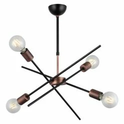 Vente flash 😍 HOMEMANIA Lampe à Suspension Gera - Cuivre, noir - 40 x 53 x 75 cm 🎉