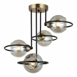 Meilleure affaire ✔️ HOMEMANIA Lampe à Suspension Ringo - Or, noir - 53 x 53 x 43 cm 😉