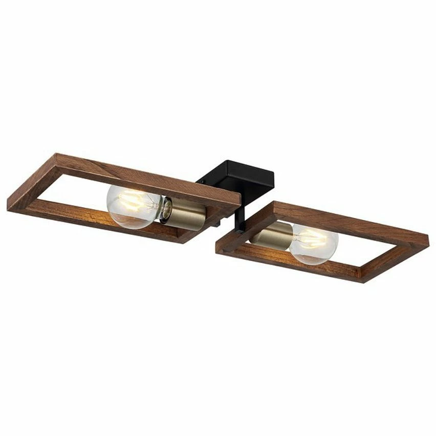 De gros ✨ HOMEMANIA Lampe de Plafond Era - Or, Noir, Bois - 62 x 17 x 9 cm ✔️