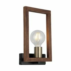 Meilleur prix 👏 HOMEMANIA Lampe Murale Era - Or, Noir, Bois - 17 x 8 x 29 cm 👍