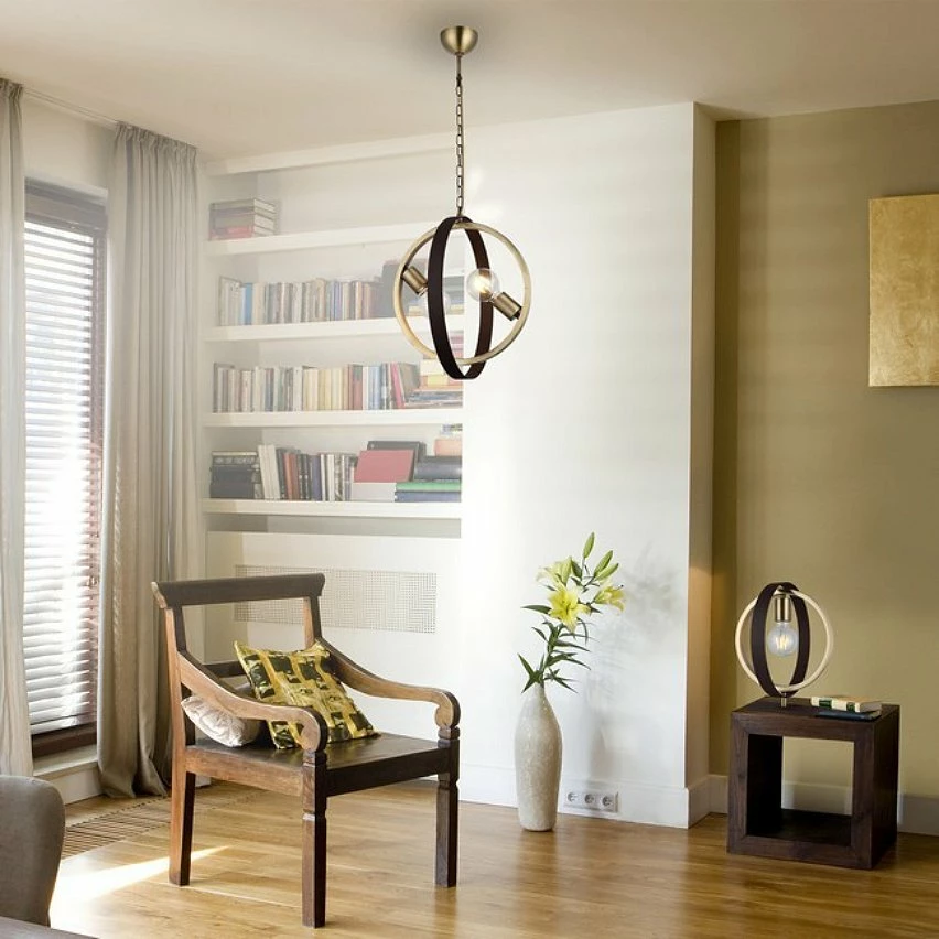 De gros ✔️ HOMEMANIA Lampe à Suspension Tado - Or, Brun - 33,5 x 37 x 110 cm 🔔 – Image 2