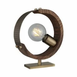 Bon marché 🎉 HOMEMANIA Lampe de Bureau Manya - Or, bois - 6 x 22 x 25 cm 🛒