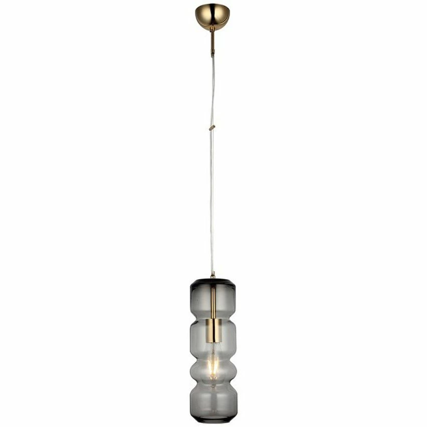 Acheter 🥰 Homemania Lampe à Suspension Kanu - Or, Transparent - 12 x 12 x 110 cm 💯