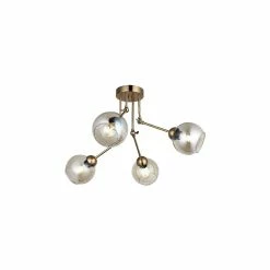 Budget 💯 HOMEMANIA Lampe de Plafond Pore - Or - 70 x 70 x 27 cm 🔥