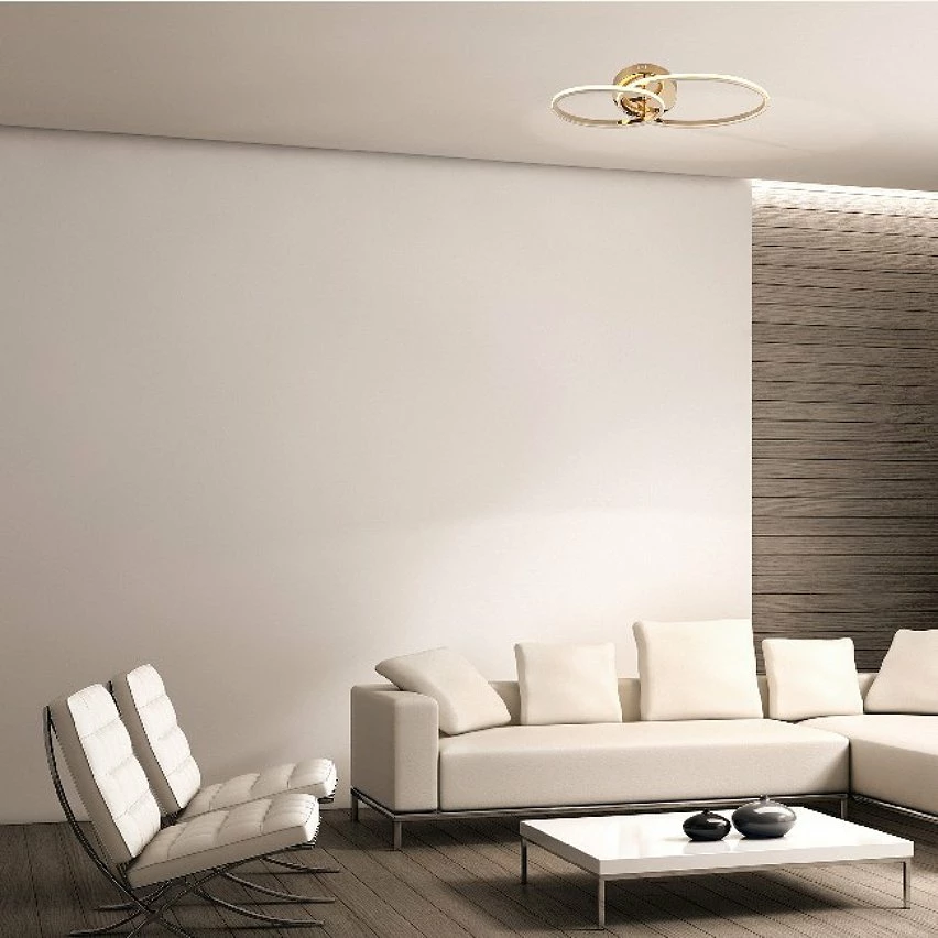 Grosses soldes 😀 HOMEMANIA Lampe de Plafond Estea - Or - 60 x 21 x 9 cm ✨ – Image 2