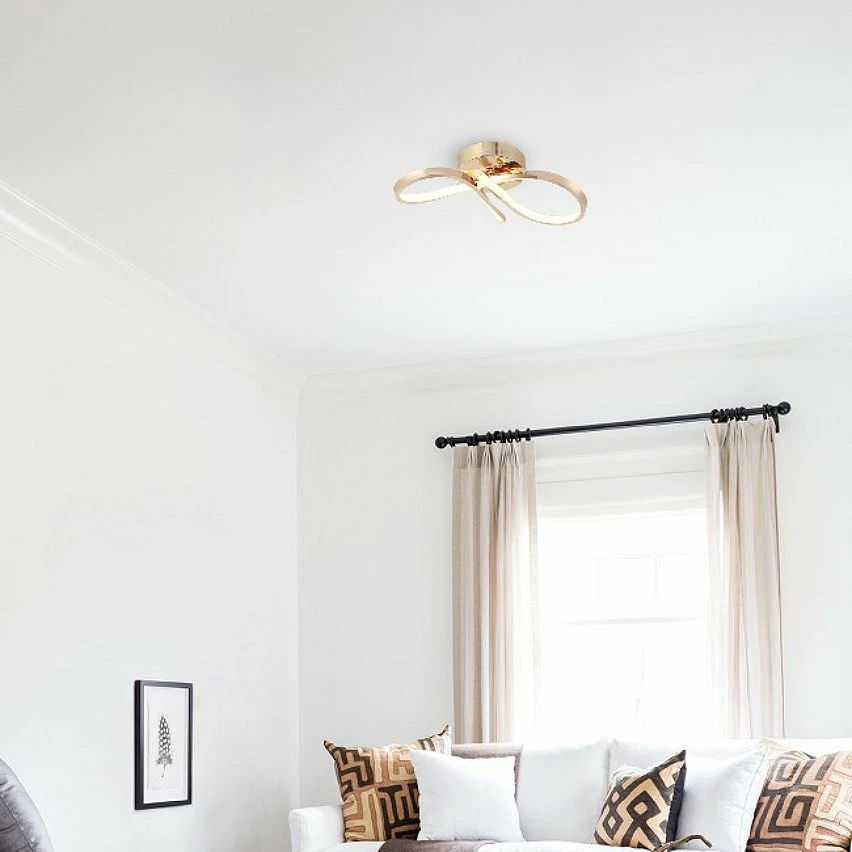 Offres đ HOMEMANIA Lampe de Plafond Ornes - Or - 47 x 20 x 8 cm đ â Image 2