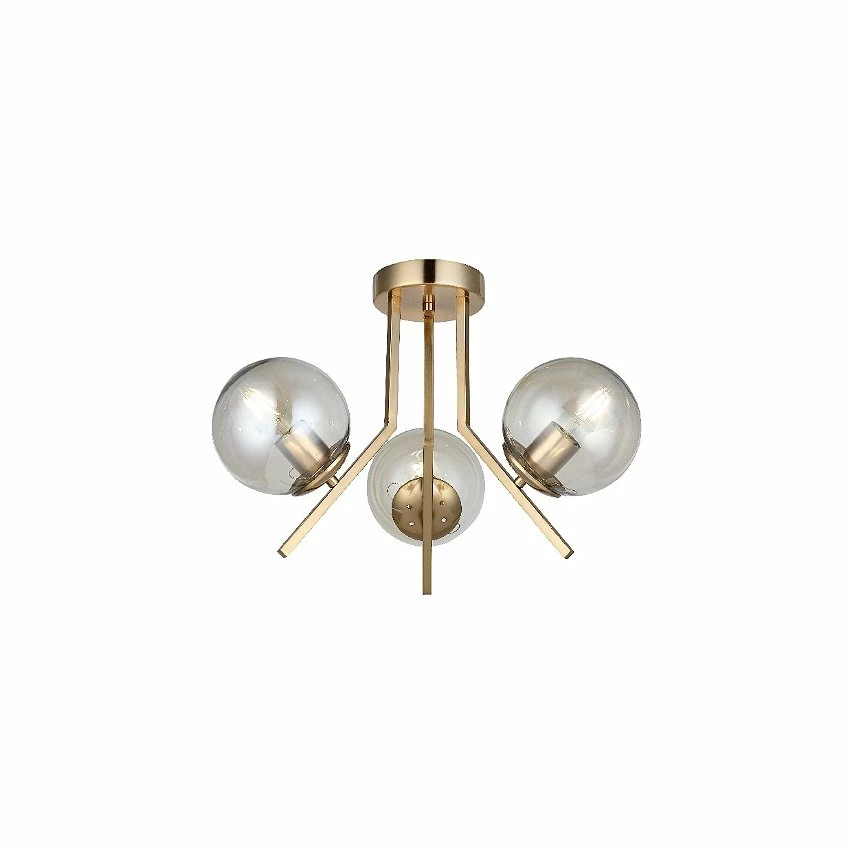 Bon marché 😉 HOMEMANIA Lampe de Plafond Korta - Or - 47 x 47 x 35 cm 🌟