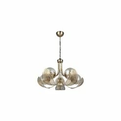 Offres 🔔 HOMEMANIA Lustre Padova - Or - 64 x 64 x 95 cm 🎁