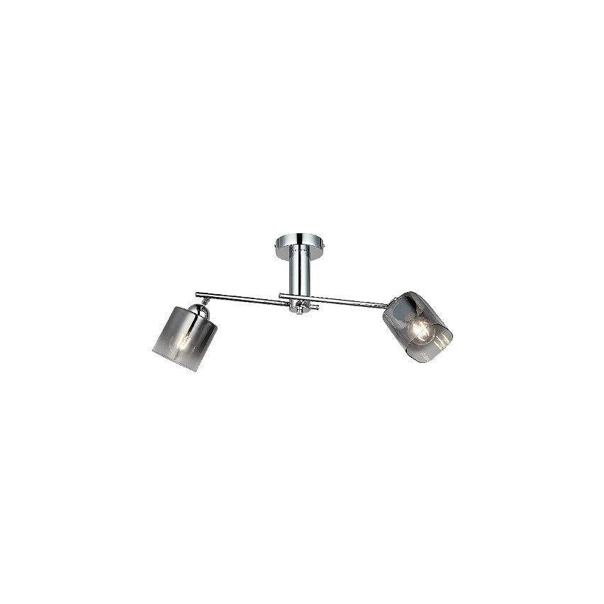 Grosses soldes ✔️ HOMEMANIA Lampe de Plafond Flat - Chrome - 36 x 66 x 30 cm 🧨