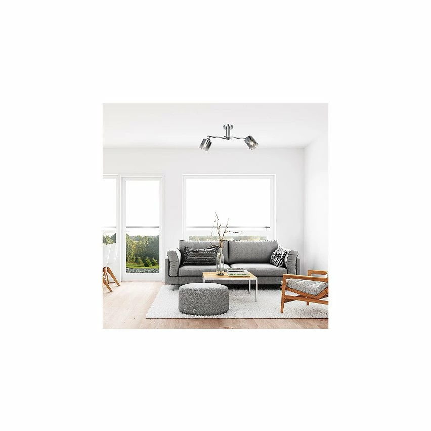 Grosses soldes ✔️ HOMEMANIA Lampe de Plafond Flat - Chrome - 36 x 66 x 30 cm 🧨 – Image 2