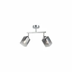Bon marchĂ© đ HOMEMANIA Lampe de Plafond Rayo - Chrome - 10 x 36 x 32 cm đŻ