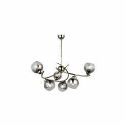 Budget 😍 HOMEMANIA Lampe de suspension Hedra - Or - 88 x 88 x 95 cm ❤️