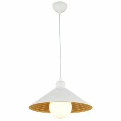 Le moins cher ✔️ HOMEMANIA Lampe à Suspension Metal - Blanc, or - 35 x 35 x 60 cm ❤️